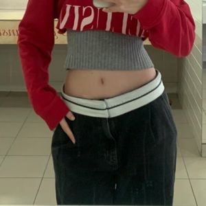 BERSHKA/ Grey low waist jeans